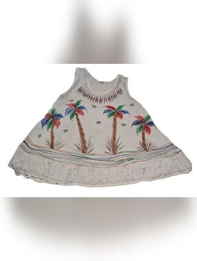 Women's Palm Tree Print Sleeveless Tank Top Summer Beach Vacation Resort Wear